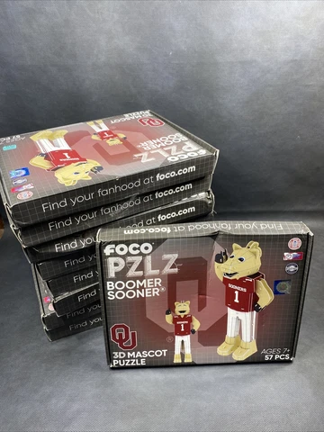 1x Foco PZLZ 3D mascot puzzle Oklahoma Boomer Sooner 57 Pcs Unused READ Cover