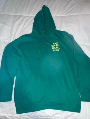 Sudadera con Capucha Verde Anti Social Social Club Talla XL *TOTALMENTE NUEVA* NUEVA SIN ETIQUETAS Foto 1 de 4