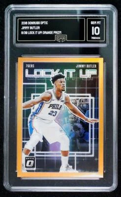 Donruss Optic Lock It Up Orange Prizm Jimmy Butler 2018-19 8/39 GMA 10 GEMA COMO NUEVO Foto 1 de 2