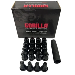 Gorilla 10mm x 1.25" Lug Kit & Valve Stems - Black - Picture 1 of 1