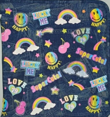 DE COLECCIÓN LISA FRANK DENIM ARCO IRIS CUADERNO TRAMPERO CREMALLERA COMPLETA Foto 1 de 4