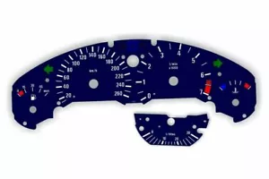 BMW E36 ALPINA look Replacement dial - converted from MPH to Km/h BLUE dials - Bild 1 von 5