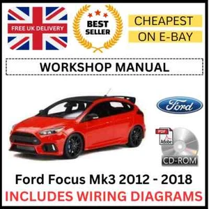 Ford Focus Mk3 2012 - 2018 Workshop Manual Service Repair + WIRING DIAGRAMS CD - Picture 1 of 7