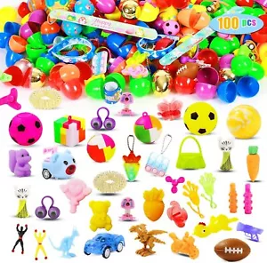 100 Pcs Prefilled Easter Eggs with Toys Inside,Easter Basket Stuffers Gifts in - Picture 1 of 6