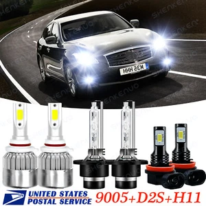 For Infiniti M35 2006-2010 HID/LED Headlight High Low Beam + Fog Light Bulbs Kit - Picture 1 of 11