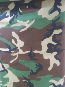 Army Woodland Camouflage Cotton Fabric~2-3/4 yd x 44"~New Camo Green Brown Beige - Picture 1 of 5