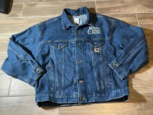 Chaqueta de mezclilla de camionero vintage años 90 Carhartt J12 DST para hombre XL abrigo hecho en EE. UU. - Imagen 1 de 6