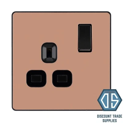 BG Evolve poliertes Kupfer PCDCP21B 1 Gang 13A einzelne geschaltete Buchse