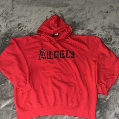 Los Angeles Angels Hoodie Sweatshirt Nike Center Swoosh Red Size XL MLB Retro - Image 1 of 4