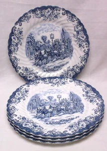 Johnson Brothers Coaching Scenes Stoke on Trent 9 3/4" Dinner Plates Group of 4 - Picture 1 of 3