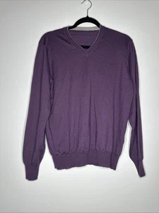 Maglione pullover Brunello Cucinelli cashmere viola scollo a V uomo taglia 48 Italia - Foto 1 di 9