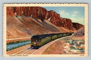 Palisade Canyon NV-Nevada, Train Traveling Through Canyon Vintage Postcard - Picture 1 of 2