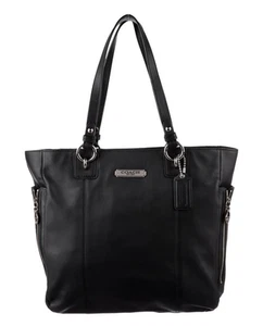 Coach Gallery F19456 Black Leather North South Tote Shoulder Bag Side Zip Pocket - Bild 1 von 11