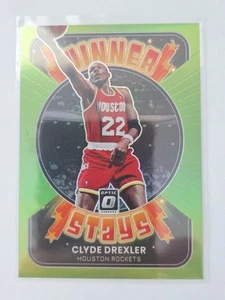 2021 Panini Donruss Optic Winner Stays Lime Green Prizm /149 Clyde Drexler HOF - Picture 1 of 3