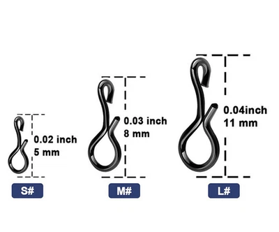100Pcs Fly Fishing Snaps Fast Easy Fly Hooks Snaps Fishing Lures Connector - Image 1 of 4