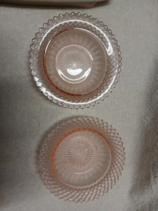 Vintage Anker Hocking Ms. America rosa Glas Müslischalen - Bild 1 von 6