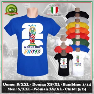 T-SHIRT WORLD CUP 2026 UNITED STATES ISPIRATA MONDIALE CALCIO UOMO DONNA BAMBINO - Picture 1 of 2