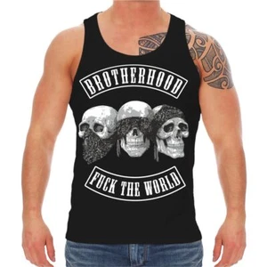 Maglietta muscolare maglietta con spalline PATCH Criminal Club crime teschio rocker supporto banda  - Foto 1 di 4