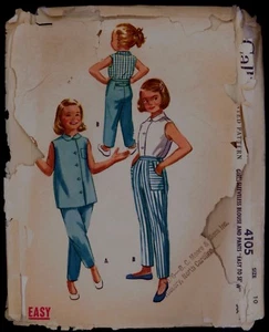 Pantaloni blusa senza maniche UNC anni 50 Easy Girl taglia 10 seno 28 modello McCalls 4105 - Foto 1 di 2