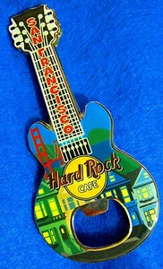 SAN FRANCISCO *PAINTED LADIES BOTTLE OPENER FRIDGE MAGNET GUITAR Hard Rock Cafe - Imagen 1 de 1