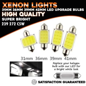 239 272 Car Led Number Plate Light Bulbs C5W Festoon Cob 31 36 39 41mm 12v - Picture 1 of 5