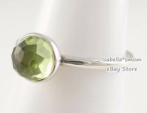 AUGUST DROPLET Authentic PANDORA Green PERIDOT Ring 191012PE 9 (60) NEW w POUCH - Picture 1 of 6