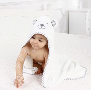 Asciugamano da bagno con cappuccio bambino 100% bambù lusso regalo doccia premium assorbente morbido - Foto 1 di 9