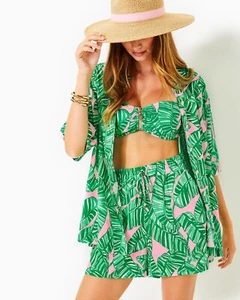 88 $ LILLY PULITZER 4" Riv Cover-Up Shorts | Conch Shell Pink Lets Go Bananas XL - Bild 1 von 14