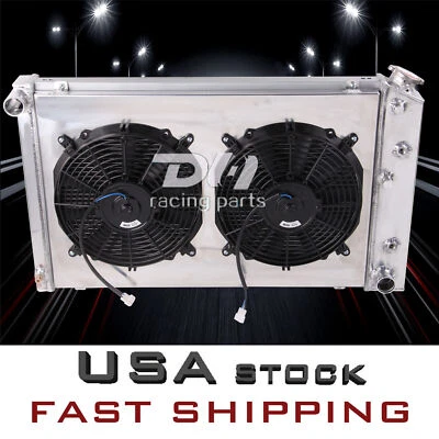 4 ряда алюминиевый радиатор + плащаница + вентилятор для Chevy GMC 1970-88 Monte Carlo/Impala #162 - Изображение 1 из 4