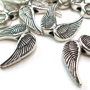 Metal Beads Angel Wings 20pcs Silver Tone 15mm - Cupid heavenly Jewellery Making - Picture 1 of 4