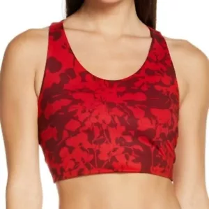 Sujetador deportivo Zella ""Studio Lite"" Longline tamaño mediano NUEVO SIN ETIQUETAS camuflaje rojo - Imagen 1 de 5