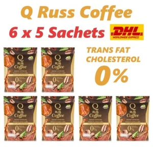6x QRUSS Instant Mix Coffee Robusta Arabica Control Hunger 0% Trans Fat, Choles - Picture 1 of 18