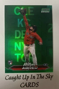 2024 Topps Stadium Club Wilyer Abreu RC Green Chrome Refractor SP Red Sox PR/650 - Picture 1 of 2