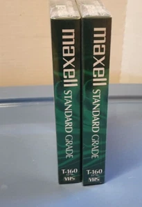 Maxwell T-160 Standard Grade 8 Hour Blank VHS Tapes 2 Pack - Picture 1 of 3