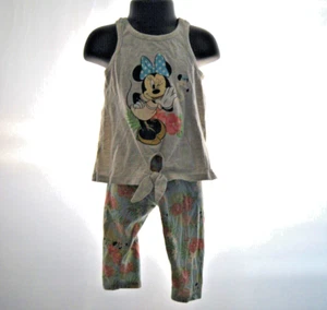 Toddlers Outfit by Minni Mouse Size 3T White  top and multicolored Pants - Picture 1 of 20