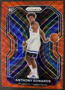 2020-21 Panini Prizm Anthony Edwards Ruby Red Wave Rookie Prizm #258 Minnesota - Picture 1 of 2