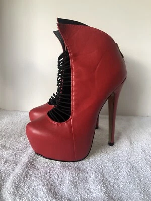 Zapatos de tacón alto Cape Robbin doble plataforma DEBBY-DH-2 TALLA 6 rojo/negro Foto 1 de 4