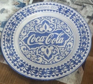 RARE COCA COLA SPAIN ADVERTISING PIECE BLUE CERAMIC PLATE FAJALAUZA GRANADA 70'S - Picture 1 of 7