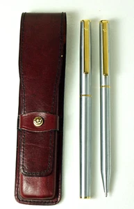 Schlankes Schreibset im Kronen-Etui: Patronenfüller & Dreh-Kugelschreiber. (K24) - Bild 1 von 11