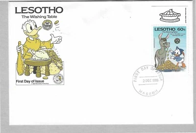 Lesotho 1985 Disney FDC  -( printed Border) Pie - DI 5378 - Image 1 of 2