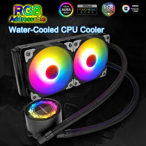 Enfriador de CPU líquido 240 mm RGB direccionable todo en uno radiador de refrigeración por agua LED 5V - Imagen 1 de 12