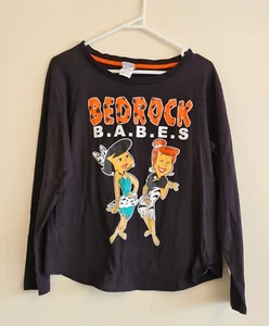 Flintstones Shirt Bedrock Babes Ladies Size 14 Betty & Wilma Long Sleeve - Picture 1 of 5