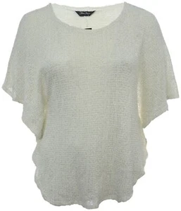 Ladies Plus Size New Sparkly Gold Cream Knit Top Pullover Batwing/ Angel Sleeve - Picture 1 of 6