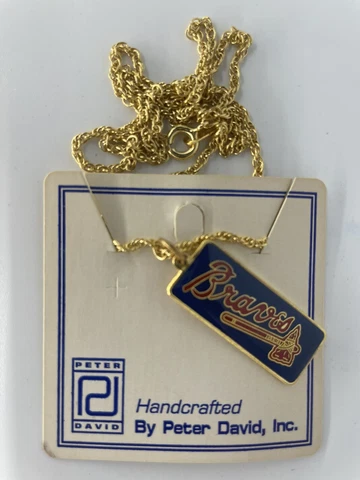 PETER DAVID COLLECTIBLE MLB BASEBALL ATLANTA BRAVES TEAM LOGO Necklace NEW Cover