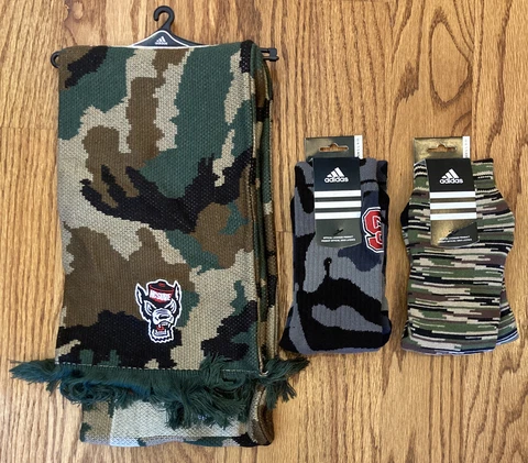 NC State Wolfpack adidas Men’s Camo Socks & Scarf Cover