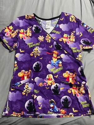 迪士尼小熊维尼快乐闹鬼万圣节紫色磨砂上衣,尺寸 S — 第 1/3 张图片