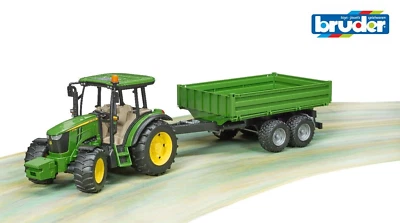 New Bruder John Deere 5115M Toy Tractor and Tipping Trailer 1:16 scale  02108 - Image 1 of 2