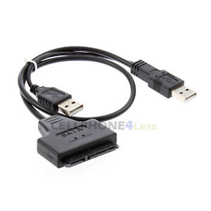 SATA 7+15 Pin 22Pin To USB 2.0 Adapter Cable For Laptop 2.5" HDD Hard Disk Drive