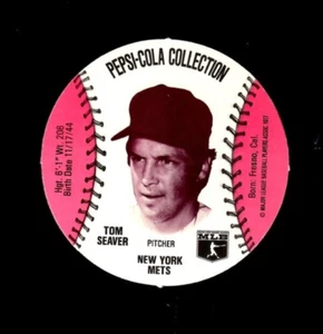 1977 MSA Pepsi Cola Discs TOM SEAVER New York Mets mit PETE ROSE - Bild 1 von 2