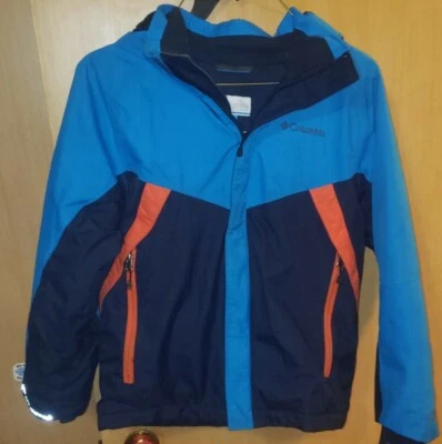 Abrigo azul naranja Columbia Boys 10/12 Omni Heat Outgrown Foto 1 de 4